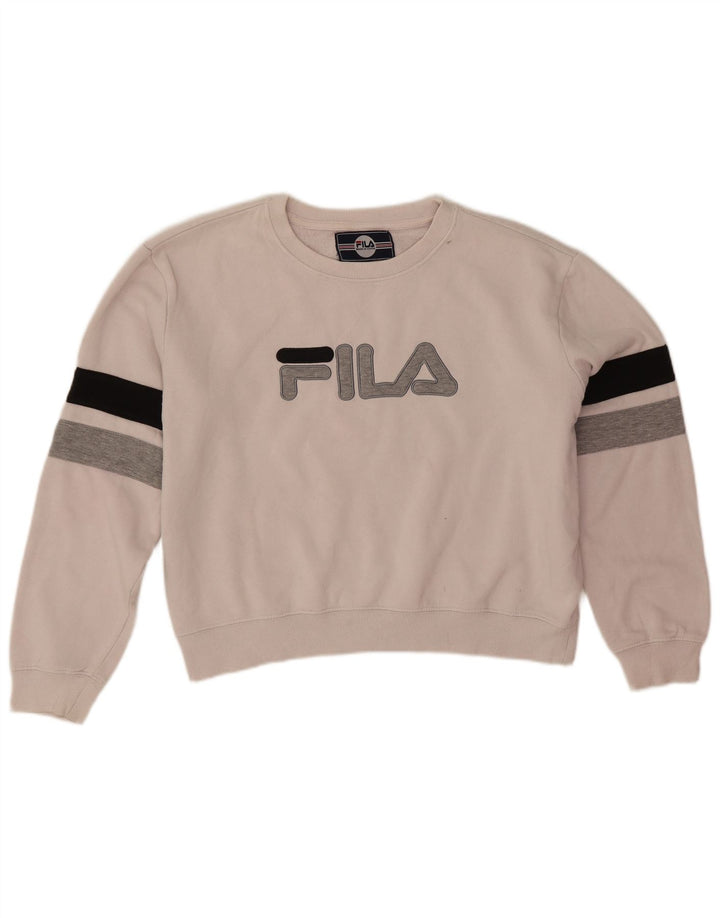 Fila ženski džemper prekomjerne kratke majice UK 16 Large Off White