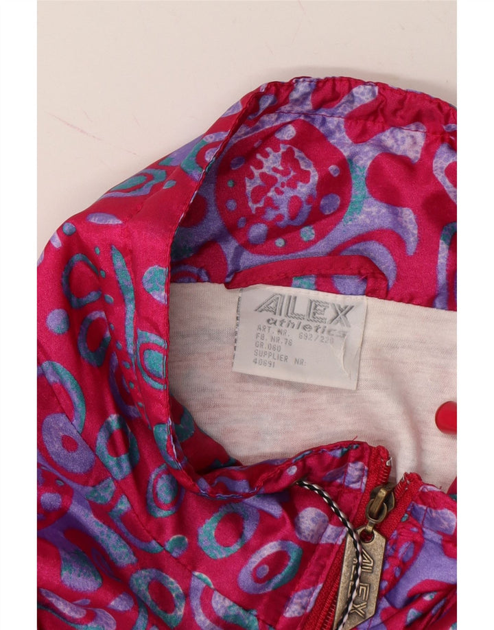 ALEX Womens Oversized Tracksuit Top Jacket UK 16 Large Pink Floral Vintage ALEX and Second-Hand ALEX from Messina Hembry 
