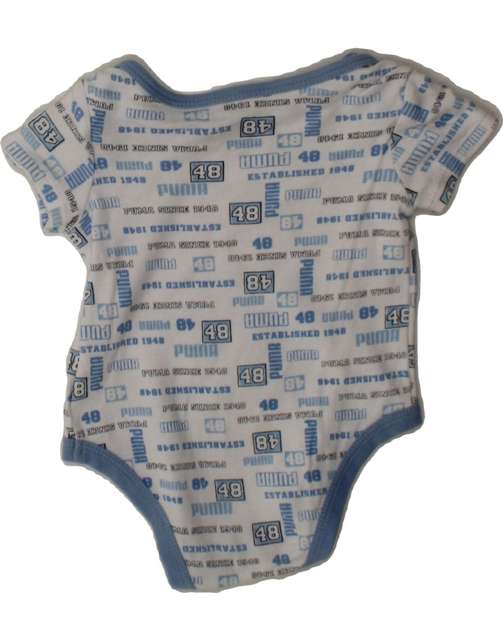 PUMA Baby Boys Graphic Bodysuit 3-6 Months Blue Cotton Vintage Puma and Second-Hand Puma from Messina Hembry 
