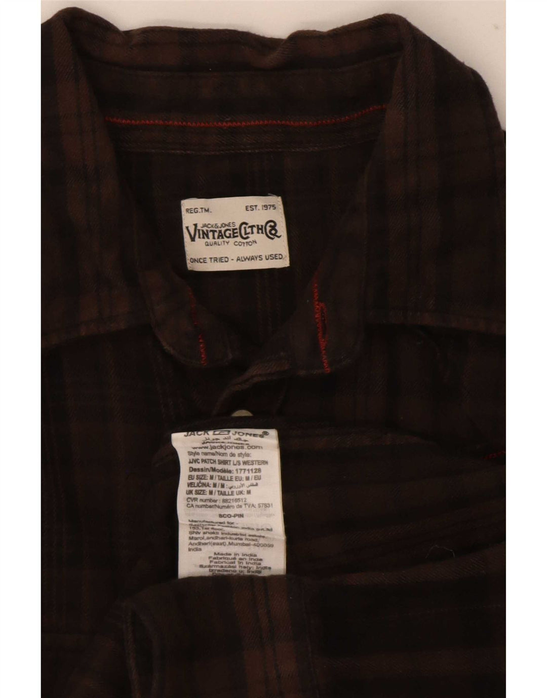 Jack & Jones muška flanelska košulja srednje smeđeg kariranog pamuka