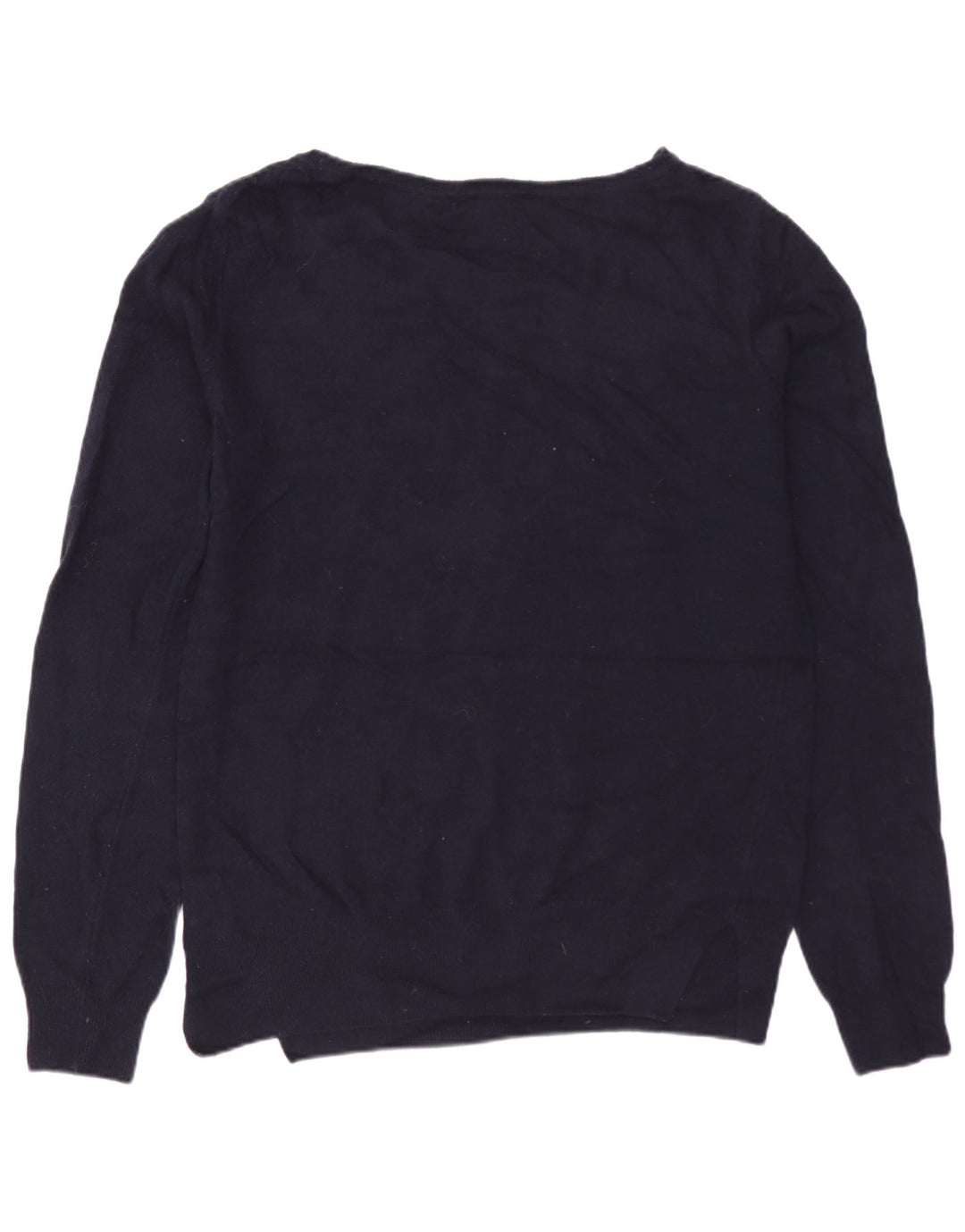 BARBOUR Ženski džemper s veznim izrezom UK 10 Mali tamnoplavi vuneni