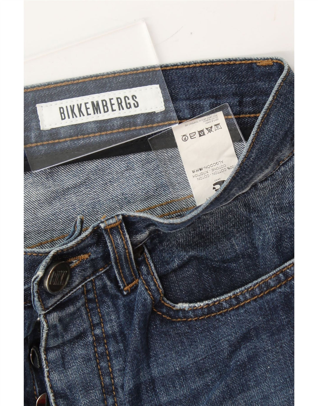 BIKKEMBERGS Womens Slim Jeans W31 L27 Blue Cotton Vintage Bikkembergs and Second-Hand Bikkembergs from Messina Hembry 