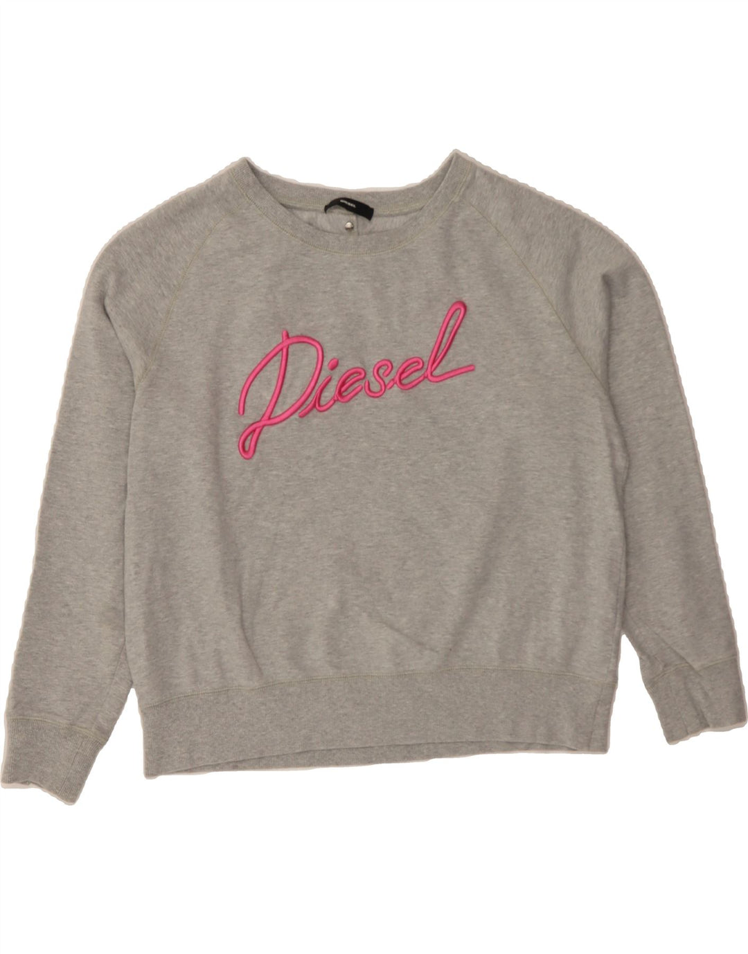 DIESEL Womens Graphic Sweatshirt Jumper UK 14 Medium Grey Cotton Vintage Diesel and Second-Hand Diesel from Messina Hembry 