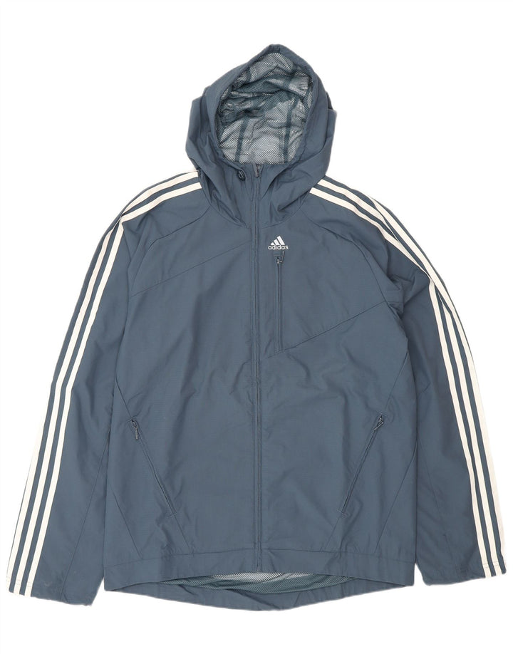 Adidas muška kišna jakna s kapuljačom UK 36 Mala tamnoplava poliamid