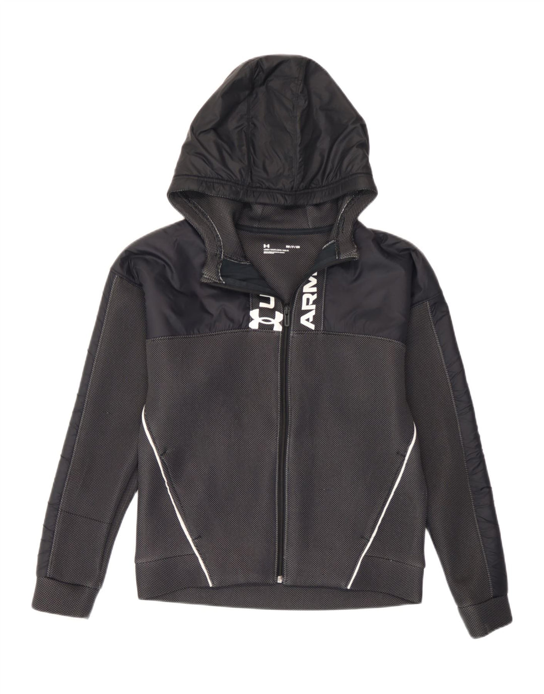 Under Armour muški pulover s kapuljačom s patentnim zatvaračem mali crni na točkice od poliestera
