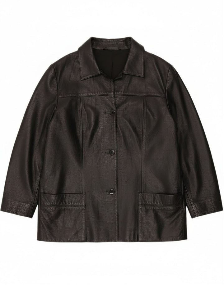 Vintage ženska kožna jakna EU 42 velika crna