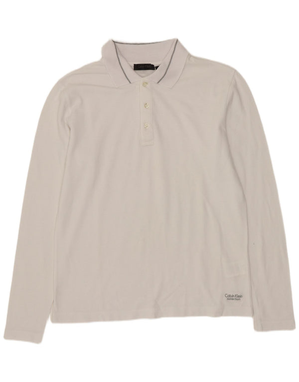 Calvin Klein muška polo majica dugih rukava Srednje bijeli pamuk