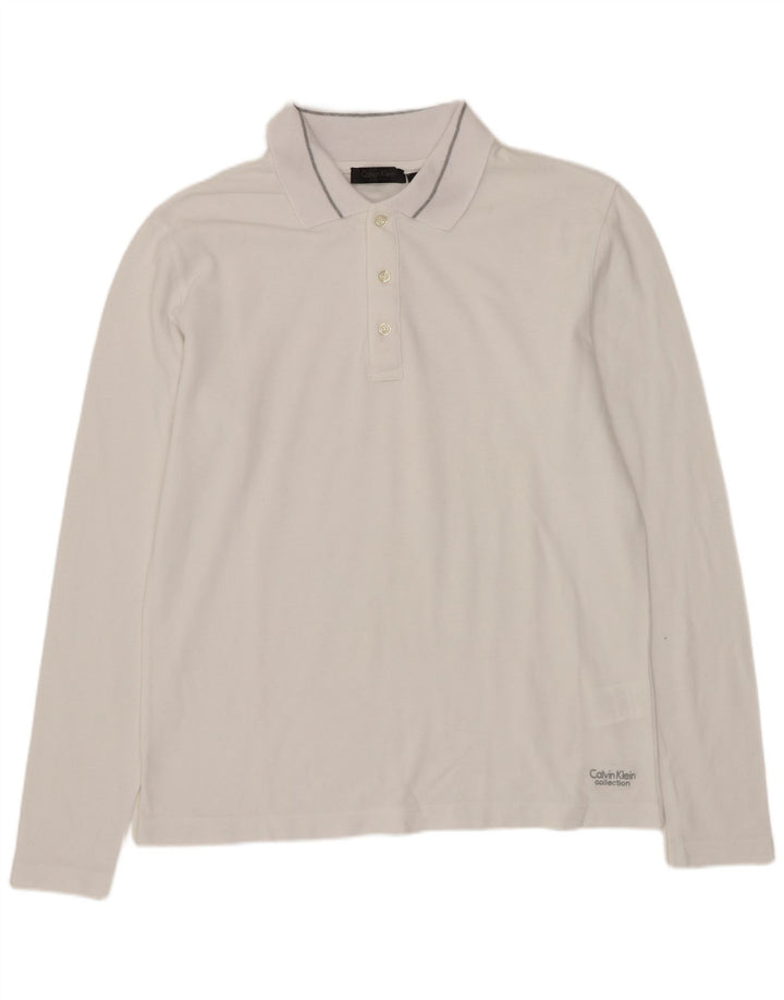 Calvin Klein muška polo majica dugih rukava Srednje bijeli pamuk