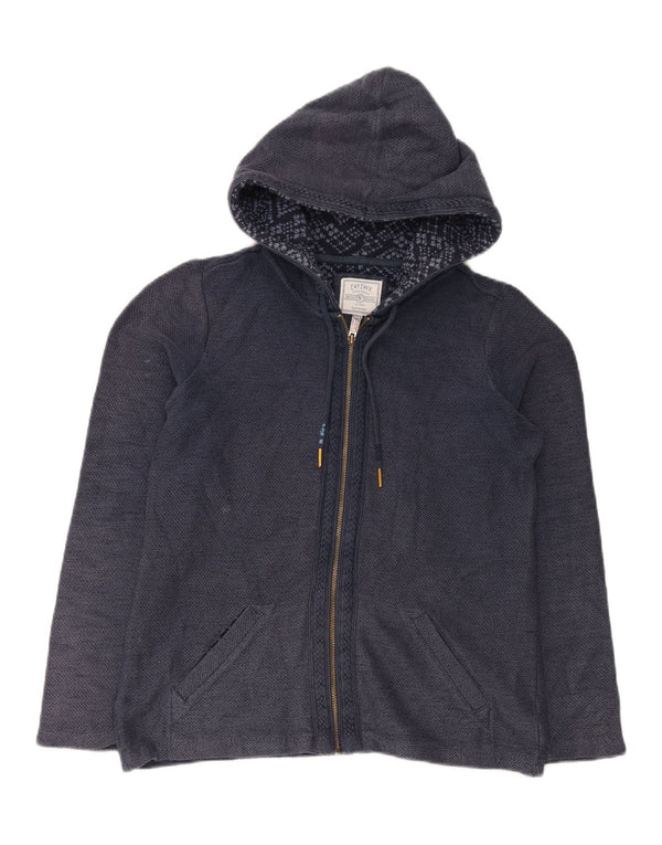 Fat Face ženski pulover s kapuljačom s patentnim zatvaračem UK 10 Mali tamnoplavi pamuk