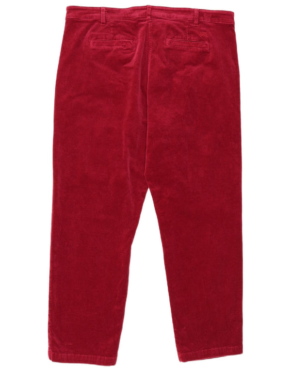 Crew Clothing Womens Straight Corduroy Trousers UK 18 XL W38 L28 Burgundy