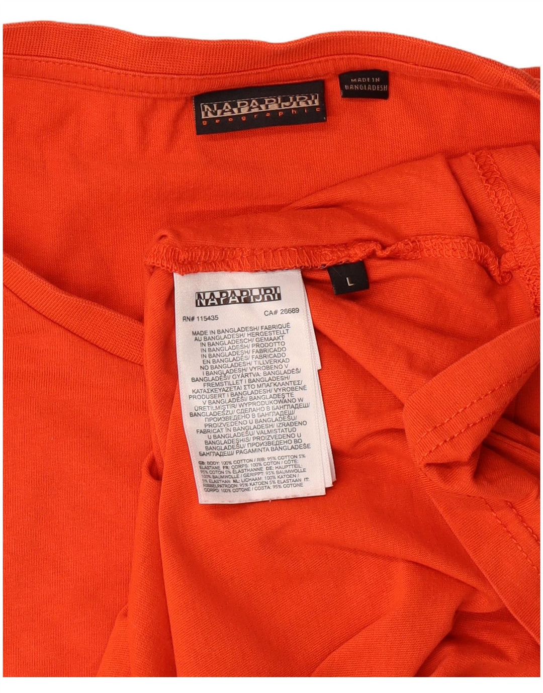 NAPAPIJRI Muška majica kratkih rukava Velika narančasta pamuk