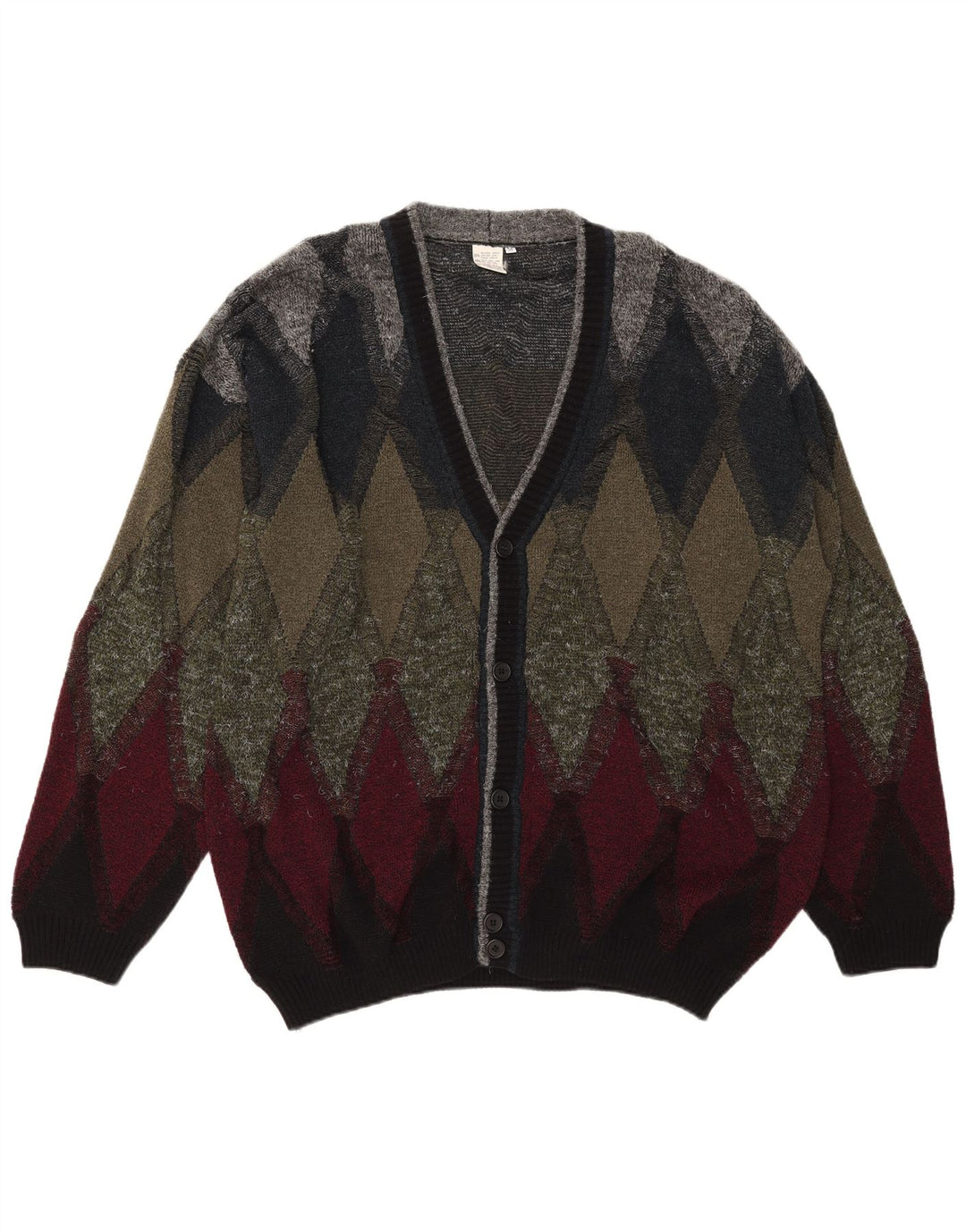 Vintage muški kardigan džemper IT 50 Srednje višebojni Argyle/Diamond