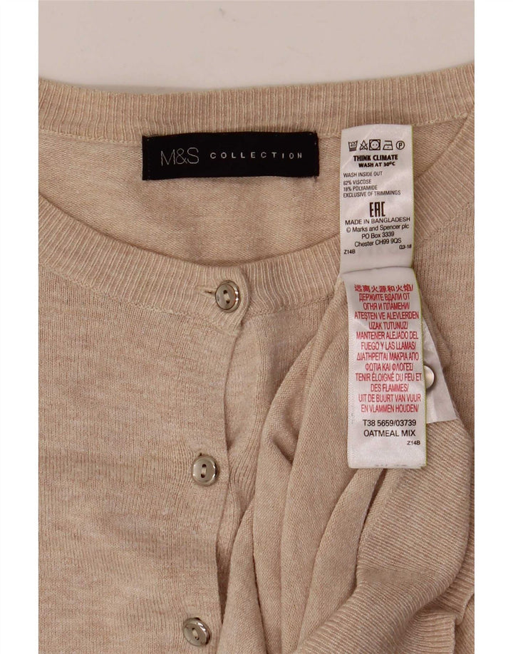 Marks & Spencer ženski kardigan pulover UK 10 Mala bež viskoza