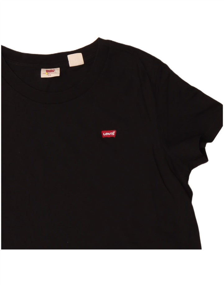 Levi's ženska majica kratkih rukava UK 14 srednje crni pamuk