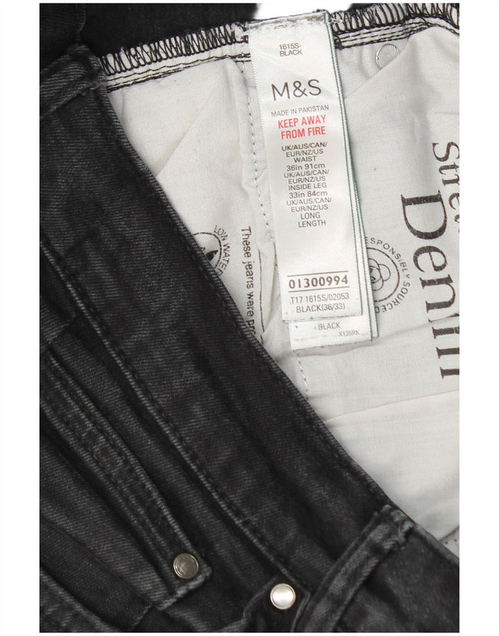 Marks & Spencer muške uske traperice W36 L33 crni pamuk