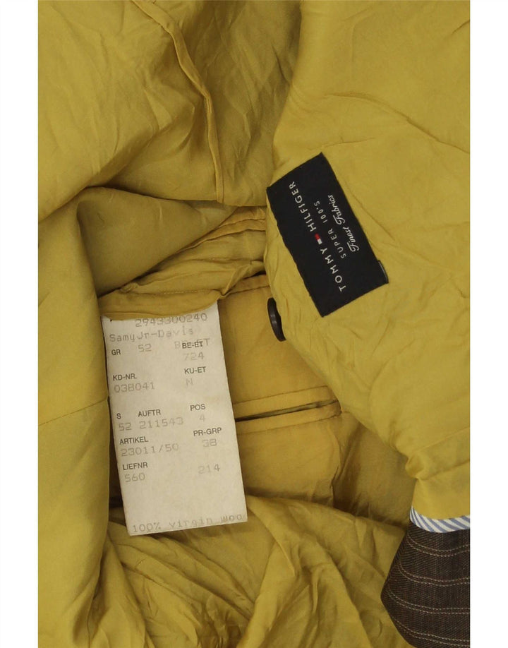 Tommy Hilfiger muška jakna sa 2 gumba IT 52 XL smeđa prugasta viskoza