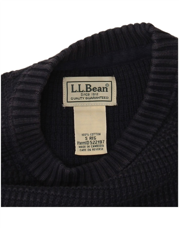 L.L.Bean muški džemper s okruglim izrezom Mali tamnoplavi pamuk
