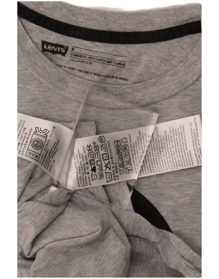 LEVI'S Mens Standard Fit Graphic T-Shirt Top Medium Grey Cotton
