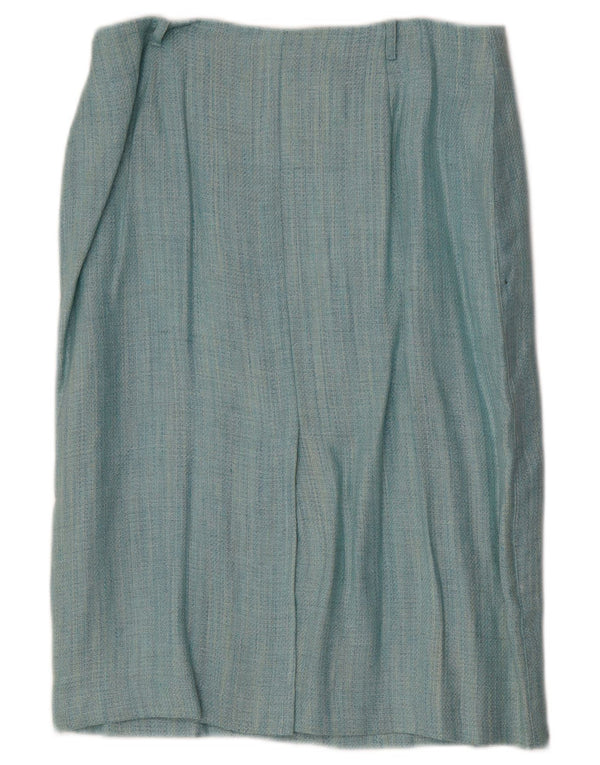 Ženska ravna suknja Mariella Rosati UK 12 srednje veličine W30 plava lanena