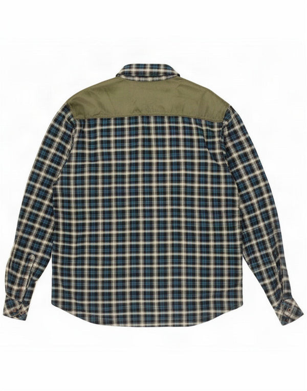 Vintage muška košulja od flanela Lumberjack 3XL tamnoplavi karirani poliester