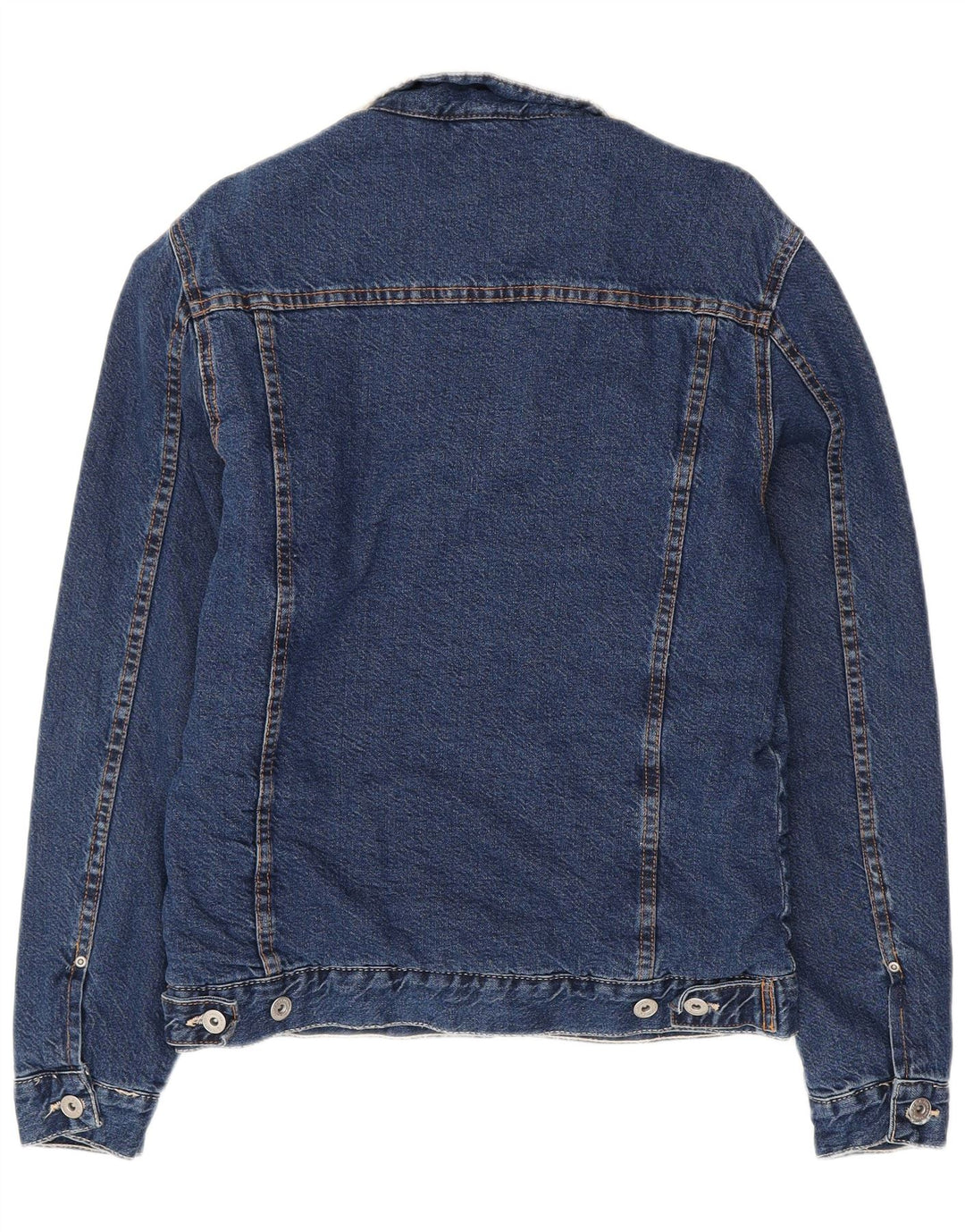 ZARA muška Sherpa traper jakna UK 40 Large tamnoplavi pamuk