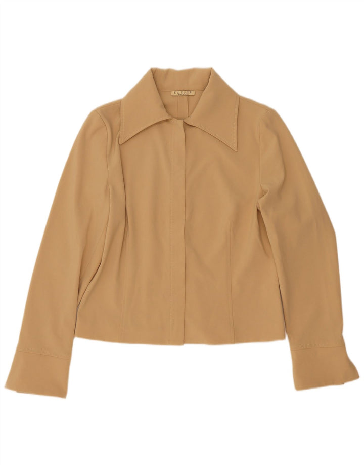 Vintage ženska bomber jakna IT 46 veliki bež poliester