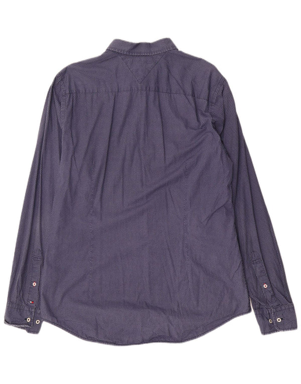 Tommy Hilfiger muška uska košulja XL tamnoplavi geometrijski pamuk