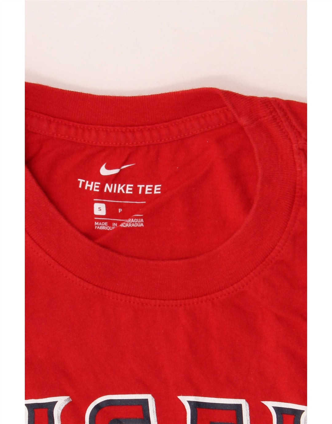 NIKE Mens Angels Graphic T-Shirt Top Small Red Cotton Vintage Nike and Second-Hand Nike from Messina Hembry 