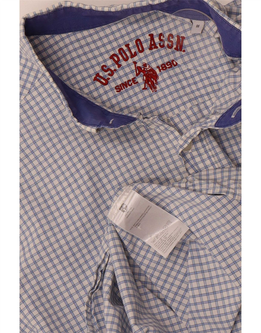 U.S. Polo Assn. Muška košulja srednje plave boje gingham pamuka