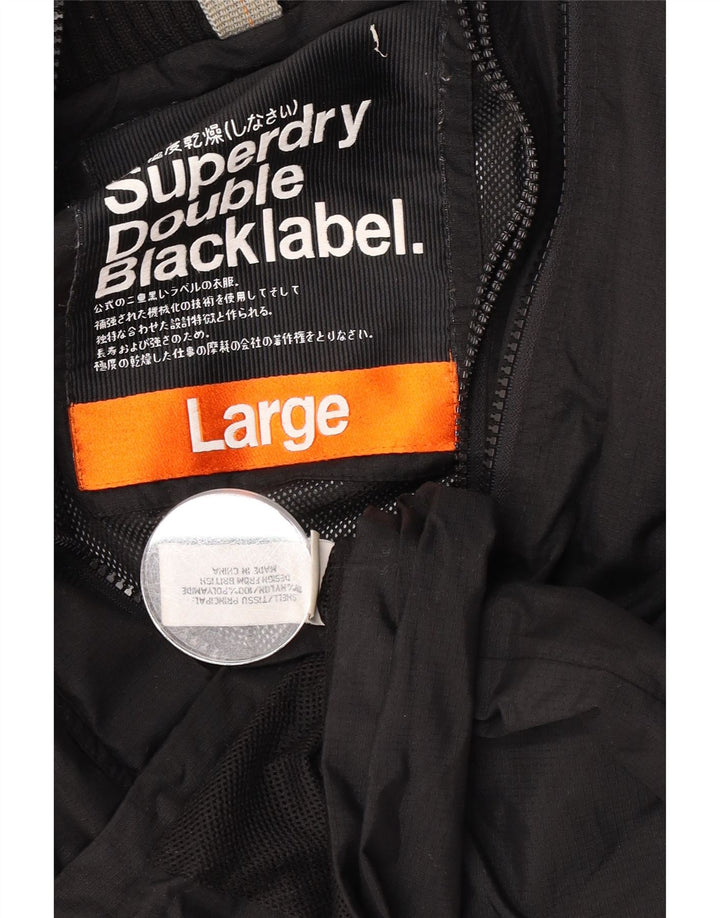 Superdry ženska kišna jakna s grafičkim motivima UK 16 velika crna najlonska