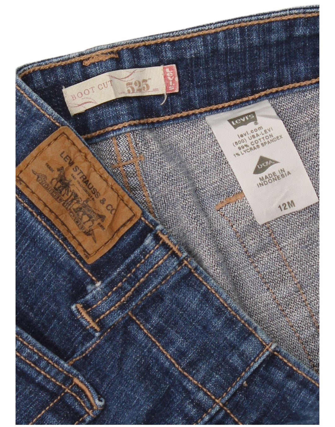 Levi's ženske 525 Bootcut traperice US 12 Large W34 L32 Plavi pamuk