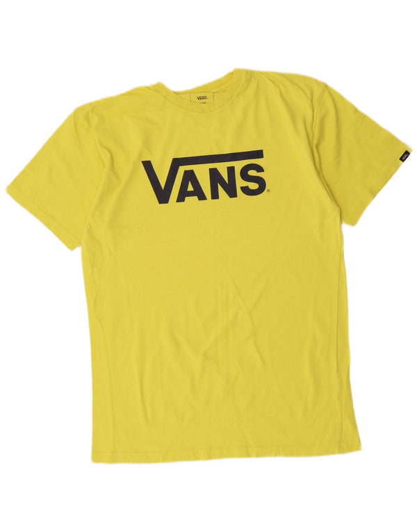 VANS Mens Classic Fit Graphic T-Shirt Top Medium Yellow Cotton