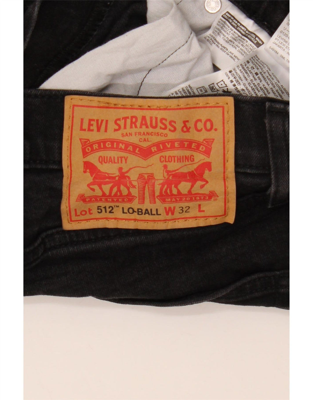 LEVI'S muške 512 uske sužene traperice W32 L31 crni pamuk