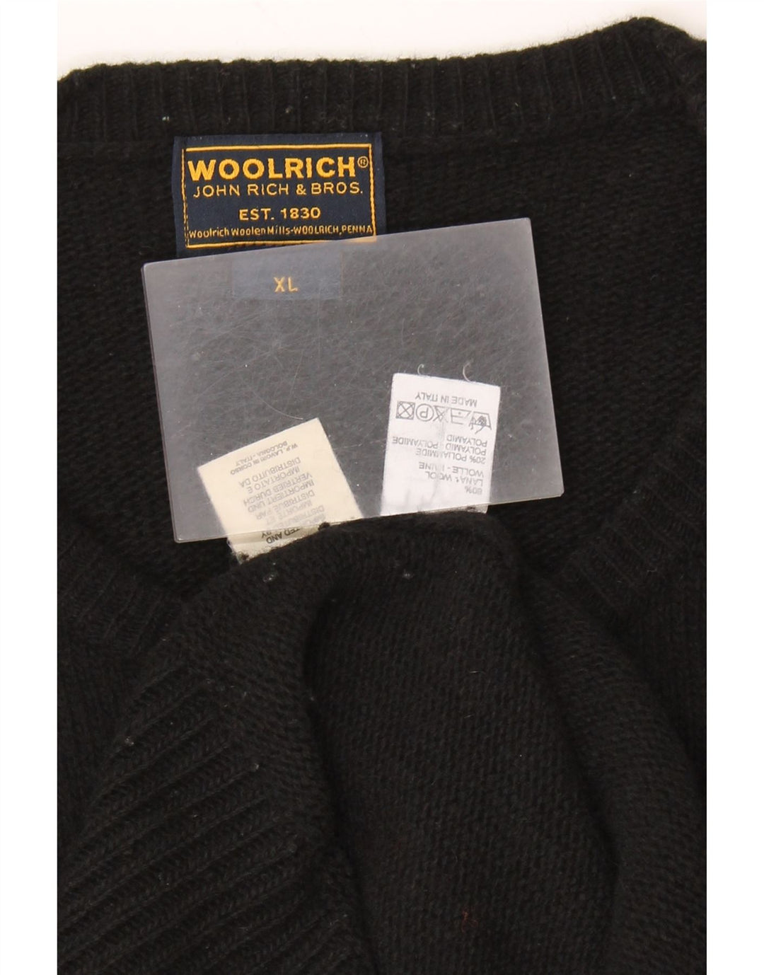 Woolrich muški džemper s okruglim izrezom XL crne vune