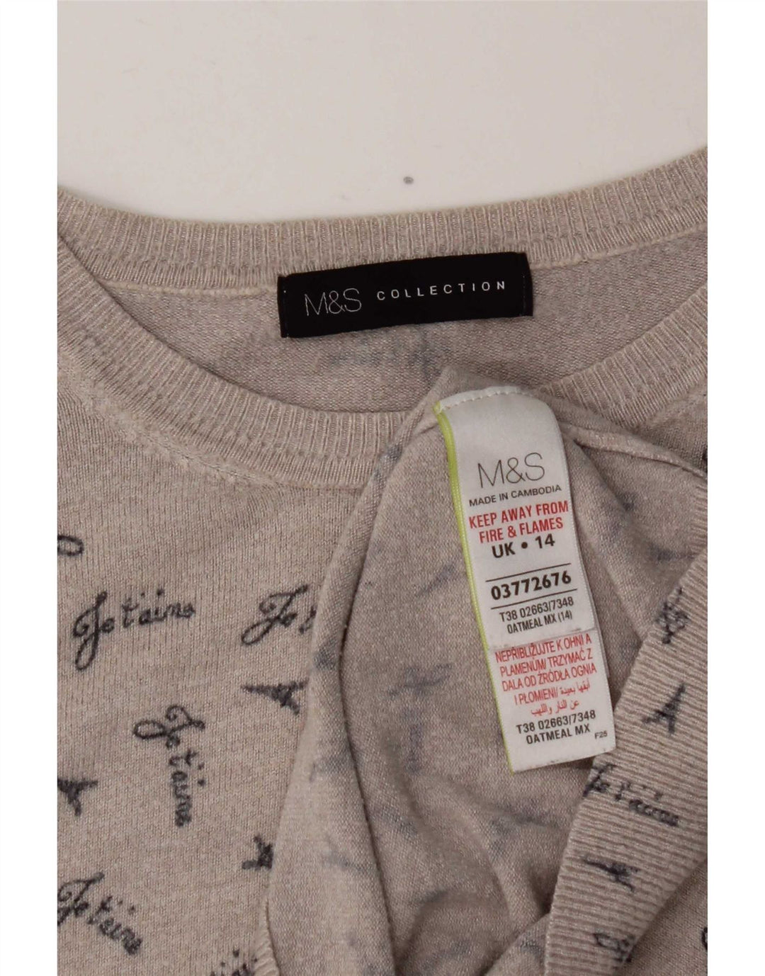 Marks & Spencer ženski džemper s veznim izrezom UK 14 srednje siva