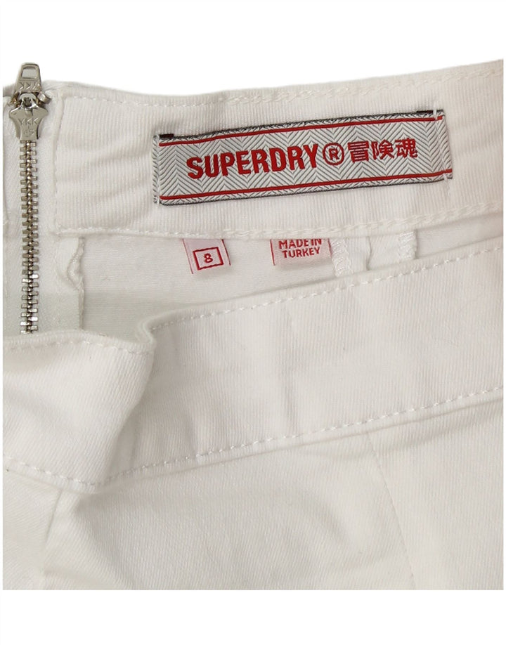 SUPERDRY ženska mini suknja UK 8 mala W26 bijeli pamuk