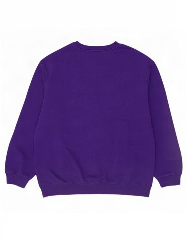Sergio Tacchini Womens Sweatshirt Jumper UK 18 XL Purple Cotton