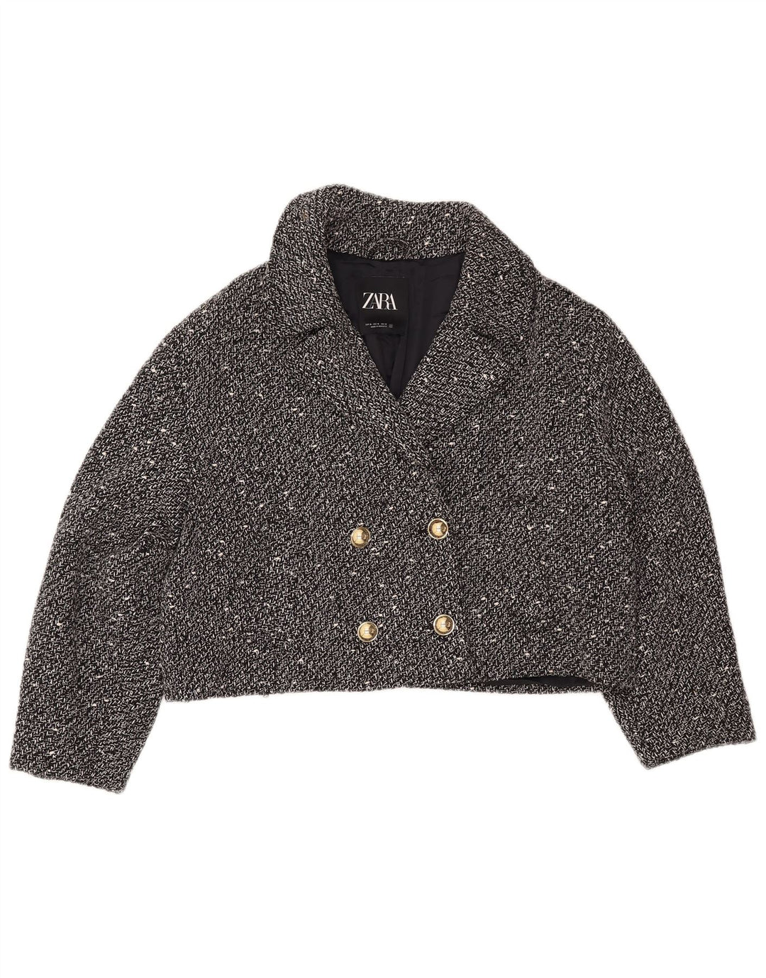 ZARA ženska prekomjerna jakna sakoa UK 18 XL crne fleke