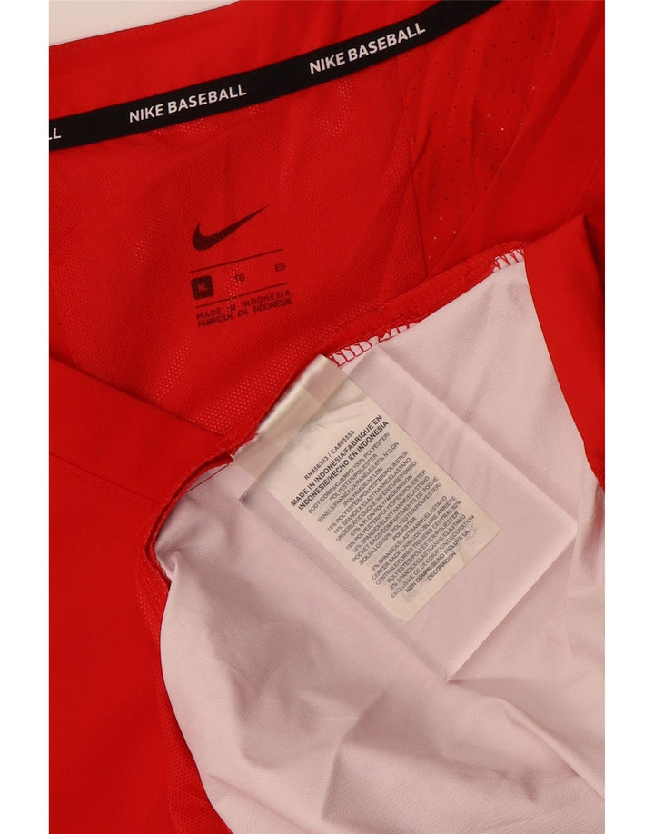 Nike muška bejzbol majica s 3/4 rukavima XL crvena poliester
