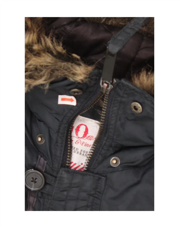 KHUJO muška parka jakna s kapuljačom UK 38 srednje tamnoplavi najlon