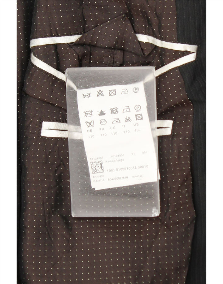 Hugo Boss muška jakna sa 2 gumba UK 44 2XL crna vunena prugasta jakna