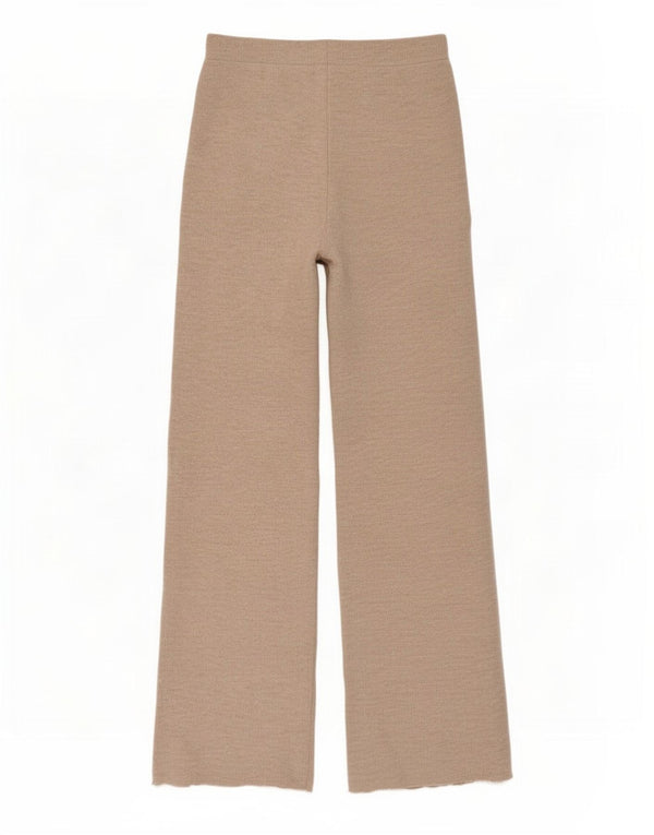 Zara ženske široke nogavice hlače od trenirke UK 8 Small Beige Flecked Poliester