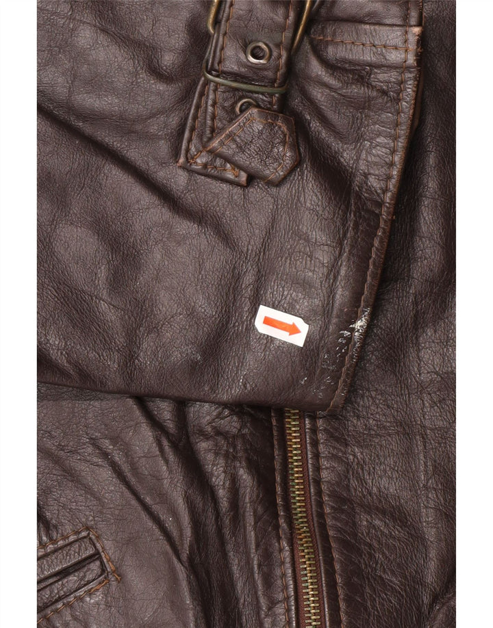 VINTAGE muška kožna jakna UK 42 XL smeđa koža