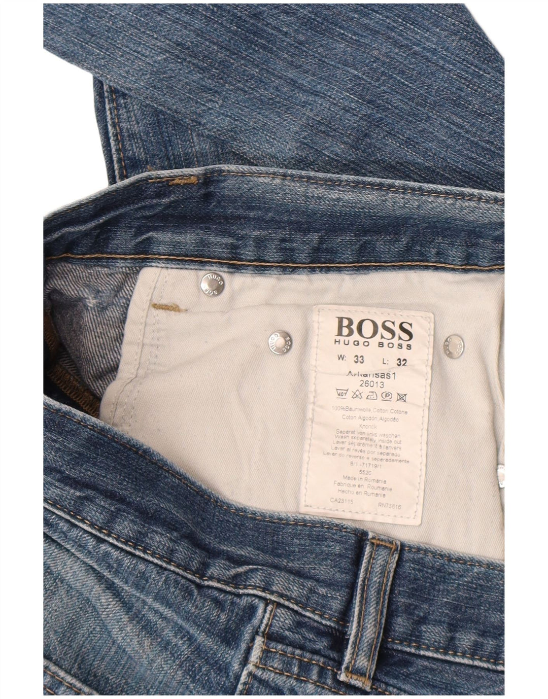 Hugo Boss muške ravne traperice W33 L32 plavi pamuk