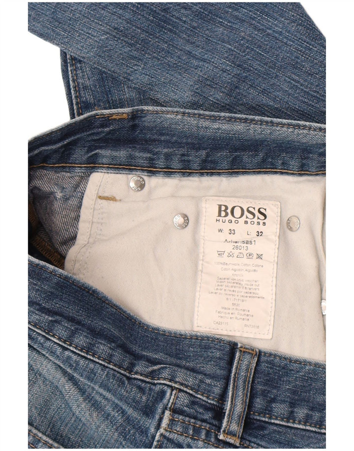 Hugo Boss muške ravne traperice W33 L32 plavi pamuk