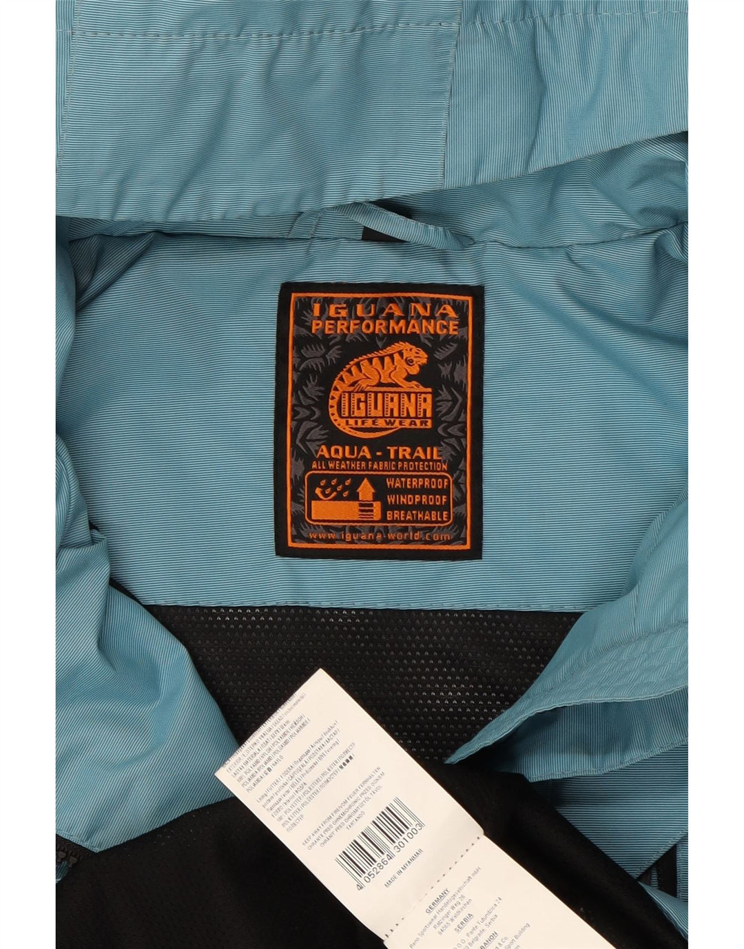 IGUANA Ženska kišna jakna s kapuljačom EU 40 srednje plavi najlon