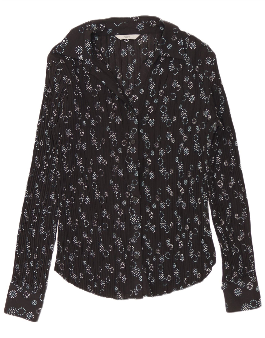 Marks & Spencer Ženska košulja bluza UK 8 Mali crni geometrijski poliester