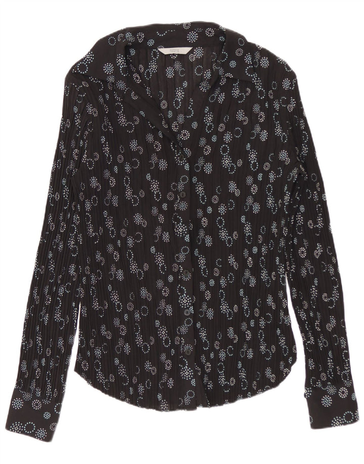 Marks & Spencer Ženska košulja bluza UK 8 Mali crni geometrijski poliester