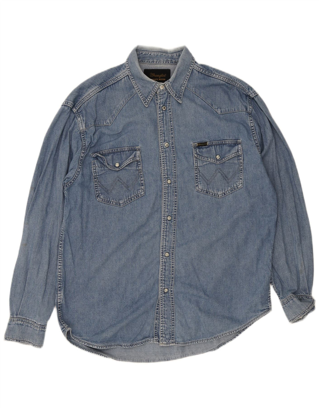 Wrangler muška Western Denim majica velika plava pamučna