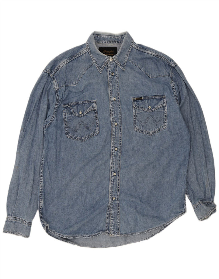 Wrangler muška Western Denim majica velika plava pamučna
